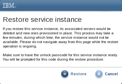 SCACLMS Backup Restore Service instance
